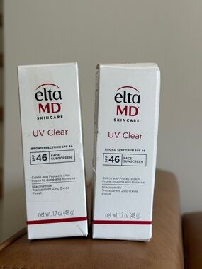 Elta MD UV Clear Broad-spectrum Facial Sunscreen SPF46 1.7oz Exp 05/2026 New 2pk